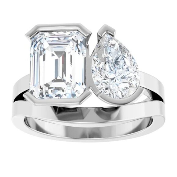 Lab Grown Two-Stone Diamonds (4 ctw) Engagement Ring - Picture 1 of 5